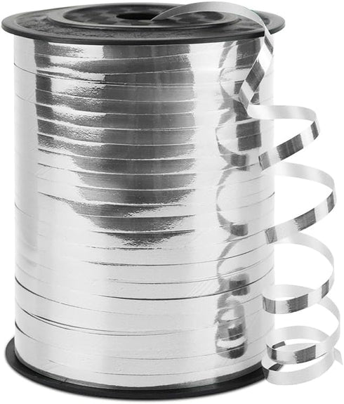 Silver Curling Ribbon, 1/5" Wide x 500 Yards Christmas Curling Ribbons for Gift Wrapping, Party Decoration, Balloon String, Hair, Ribbons for Flor...