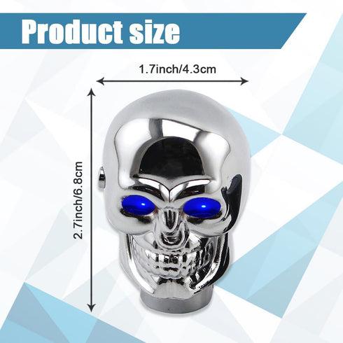 ASUBHA Skull Shifter Knob, Personalized Skull Shifter Head with Adjustable LED Double Eyelet Decorations, Gear Knob Head Universal Car Interior Ac...