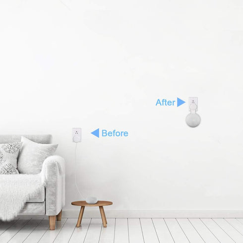 Google Nest Mini Wall Mount Holder, Space-Saving Design Outlet Mount, Perfect Cord Management for Google Nest Mini 2nd Generation (White)...
