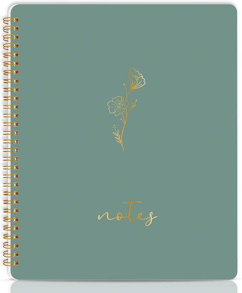 ABERLLS Spiral Notebook Journal For Women, Cute Dark Green 10.6" x 8.5" College Ruled Notebook with Lined Pages, Aesthetic Supplies to Stay Organi...