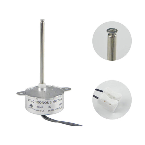 CHANCS Small Synchronous Motor TYC-40 12V 5RPM AC Inner-Shaft Length 74mm for Christmas Santa Halloween Decoration 2PCS...