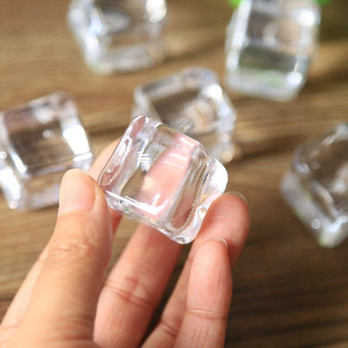 50 Pcs 20mm Clear Fake Ice Acrylic Decorative Ice Cubes Display for Home Decoration Wedding Centerpiece Vase Fillers,Photography Props&Kitchen Dec...