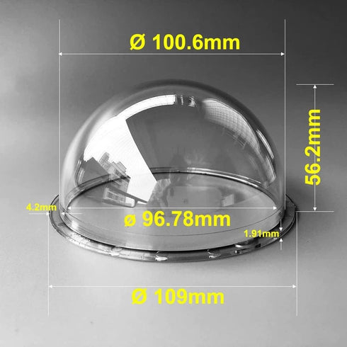 4 Inch Indoor Outdoor CCTV Replacement Acrylic Clear Cover Surveillance Cameras Security Dome Protector Housing Transparent Case, 109x56.2...