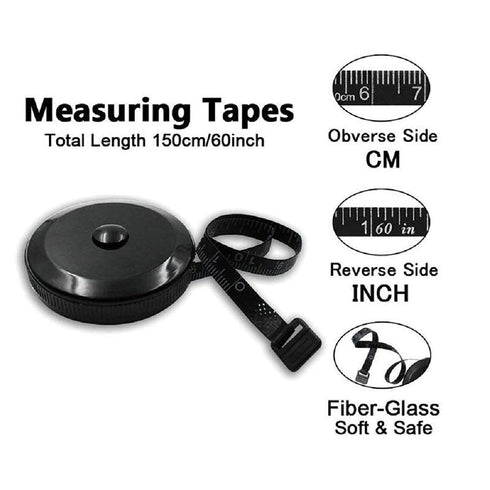 3 Pack Tape Measure Retractable Measuring for Body Fabric Sewing Tailor Cloth Knitting Craft Weight Loss Measurements Retractable Black Dual Sided...
