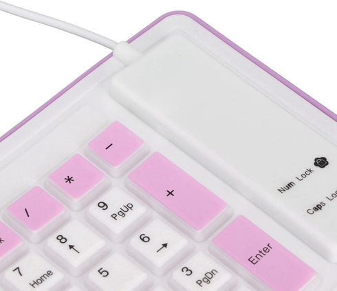 Foldable Silicone Keyboard, 103 Keys Wired Bluetooth Waterproof Rollup Keyboard, Mute Flexible Soft Rubber Keyboard, Space Saving, for PC Notebook...