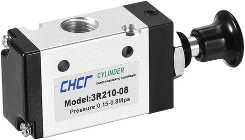 uxcell 2 Position 3 Way Pneumatic 1/4" PT,Manual Hand Pull Push Solenoid Valve,Pneumatic Air Hand Lever Operated Valve...