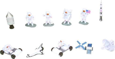 Wild Republic Figures Tube, Outer Space Toys, Shuttle, Astronaut, Space Station, Apollo Spacecraft, Lunar Rover, Saturn Rocket, Satellites Multi, ...