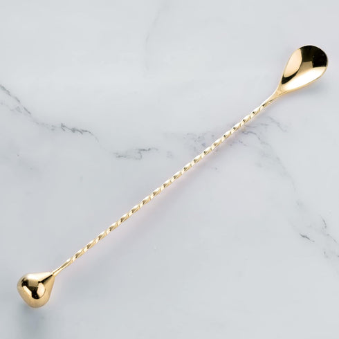 Homestia Bar Spoon Cocktail Mixing Stirrers for Drink, 12 Inches 304 Stainless Steel Spiral Long Handle, Bottom Weighted Solid Muddler Function, G...
