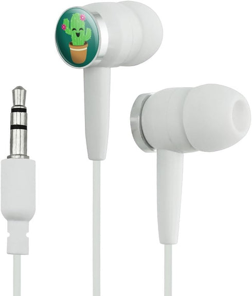 GRAPHICS & MORE Cute Cactus in Pot with Pink Flowers Novelty in-Ear Earbud Headphones...