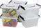 Asking Plastic Latching Box with Black Handle, Lidded Storage Bins, 6 Packs, 3 Quart...