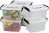 Asking Plastic Latching Box with Black Handle, Lidded Storage Bins, 6 Packs, 3 Quart...