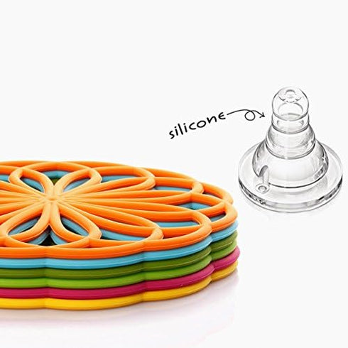 ME.FAN Silicone Trivet - Trivet Mat - Kitchen Hot Pads for Pots/Hot Dish Insulated Teapot Trivet Flexible Durable Non Slip Large Coasters 3 Set Or...