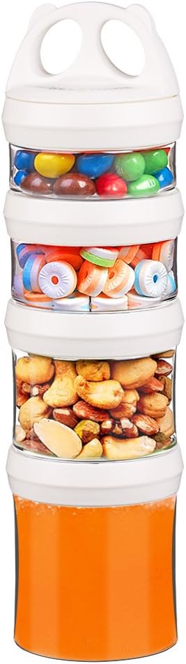 BeneLabel Stackable Food Storage Containers with Twist Lock System - BPA-Free Tritan Containers for Travel, Formula, Protein Powder, Snacks - Leak...