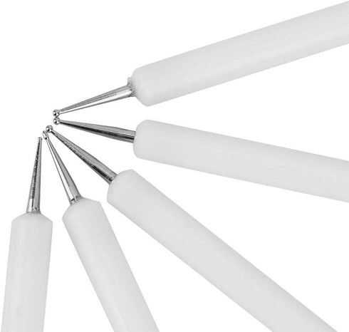 5Pcs Dotting Pen Polymer Clay Modeling Sculpting Tools Double Head Indentation Pen Tracing Stylus for Embossing Ding (White)......