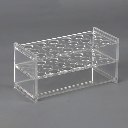 18 Holes Acrylic Test Tube Holder Clear Test Tube Rack Tube Vial Holder Rack Make up Brushes Drying Rack Test Tube Display Stand for 10ml 15ml Tes...