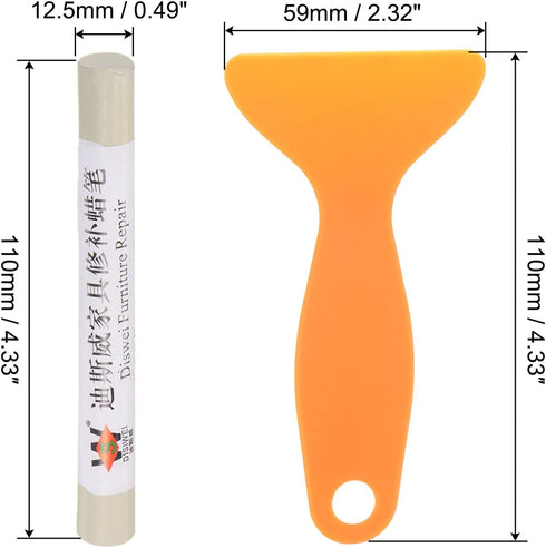 HARFINGTON Wax Filler Stick, 3pcs Wooden Repair Wood Wax Fill Sticks with Spatula Crayon Markers Furniture Touch Up Kit for Remover Scratches Scuf...