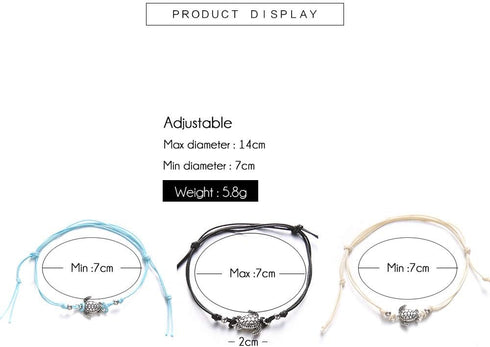 String Bead Anklets Boho Anklet Bracelet Sea Turtle Bracelet Beads Layered Anklet String Anklets Fashion Summer Beach Waterproof Foot Jewelry for ...