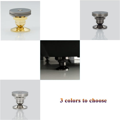 Speaker Spikes Floor Protectors 4pcs, Adjustable Shockproof Speaker Isolation Stand Feet for HiFi Amplifier, Subwoofer, DAC Recorder, Turntable, C...