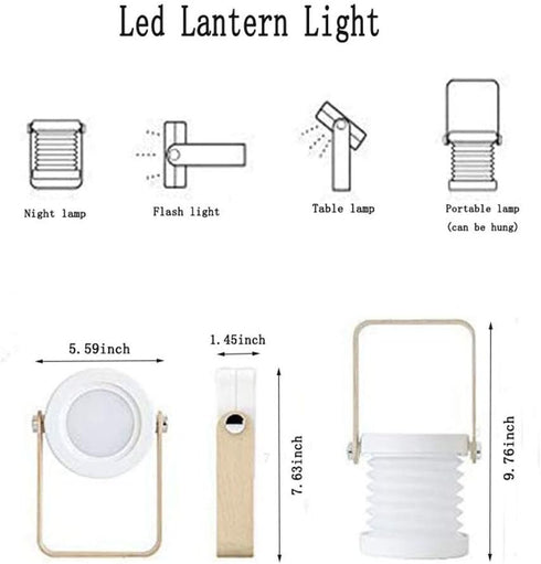 Table Lamp Touch Night Light - Portable Rechargeable LED Lantern Lamp Retractable, Touch Control 3 Intensity Levels Lights for Study Room,Desk,Kid...