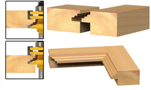 APlus 1/2'' Shank Lock Miter Router Bit, Door & Window Bits Woodworking Cutter Cutting Tool for Engraving Machine Trimming Machine...