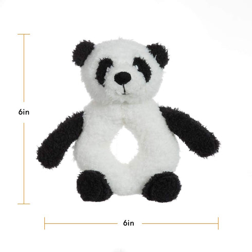 Apricot Lamb Baby Lovey panda Soft Rattle Toy, Plush Stuffed Animal for Newborn Soft Hand Grip Shaker Over 0 Months (White panda, 6 Inches)...
