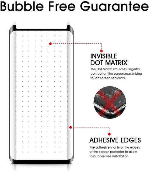 OTAO Galaxy S8 Screen Protector Tempered Glass (2 Pack), 3D Curved Dot Matrix Glass Screen Protector for Samsung Galaxy S 8 with Installation Tray...