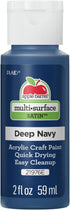 Apple Barrel Multi Surface Acrylic Paint, 2 oz, Deep Navy 2 Fl Oz- (Pack of 24)...