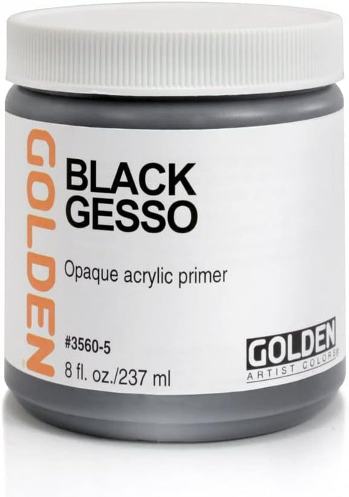 Golden 0003560-5 Acrylic Black Gesso Jar, 8 oz......