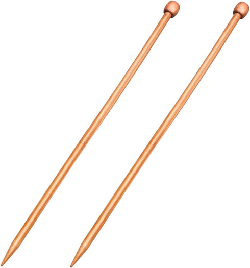 2 Pcs Bamboo Knitting Needles Set Straight Single Pointed Knitting Needle Length 14 Inch Knitting Supplies Knitting Needles for Beginners Handmade...