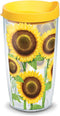 Tervis Plastic Sunflowers Tumbler with Wrap and Yellow Lid 16oz, Clear...
