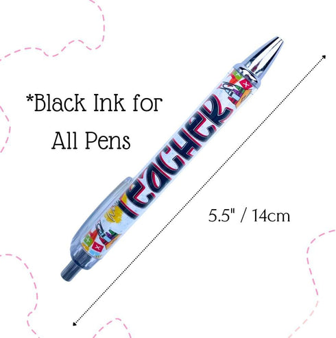YJ PREMIUMS 8PC Teacher Pen | Fun Cute Funny Cool Best Pens for Teacher Set Pack Teach Love Inspire Writing School Sayings Preschool Appreciation ...
