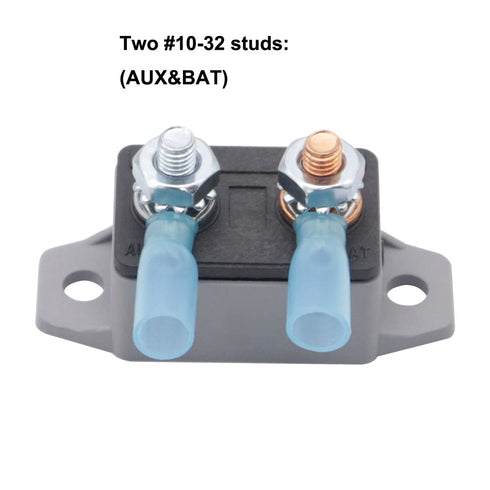 6-28v DC Manual Reset Stud Circuit Breaker Type III with Red Cover for Automotive RV Marine Boat Battery Solar 20A 2pcs...