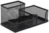Metal Mesh Black Office Accessory Desk Organizer Tray Holder with 3 Compartments for Pens, Pencils...