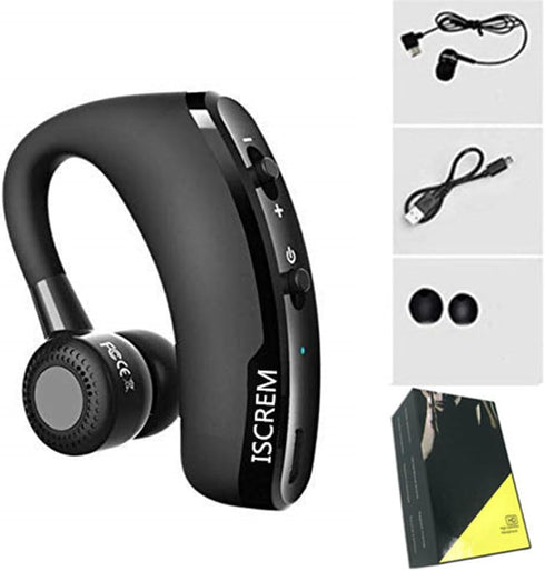 Bluetooth Headset Wireless Business Single earpiece Voice Answer in Ear Earbuds for Trucker Driving Running 10 Hour Battery Noise Cancelling Headp...