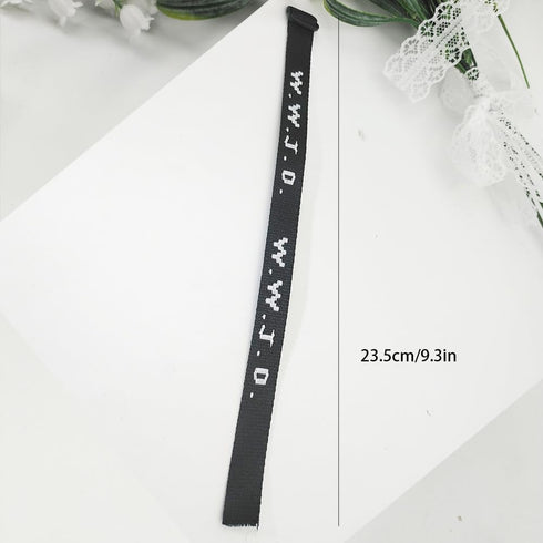 CSIYANJRY99 WWJD Bracelets for Women Men Black Ribbon Jacquard Bracelet...