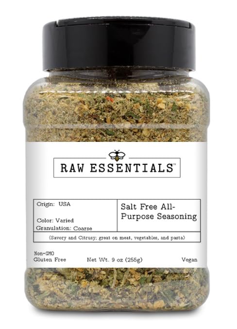Salt Free All-Purpose Seasoning - Savory and Citrusy Seasoning Blend - Great on Meat, Vegetables, Pasta, and More - Large 9 Ounce Bottle - Salt Fr...