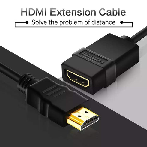 Cmple - HDMI Extension Cable 3 ft Male to Female HDMI Adapter Cord 4K@60Hz 2150p 1080p 3D Audio/Video Extender Compatible with Laptop, Gaming PC, ...