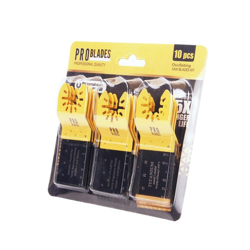 10 Pcs Oscillating Saw Blades: Premium Metal Cutting Kit for Versatile Multi-Tool Use - includes 3 Titanium Durable Blades for Metal, Nails, Wood,...