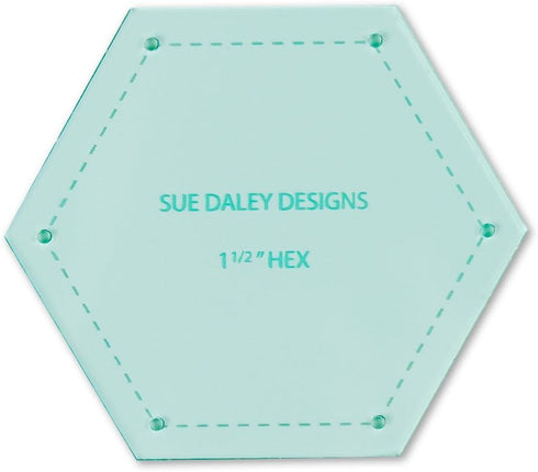 SUE DALEY DESIGNS Hexagon Template Patchwork with BUSYFINGERS EPP English Paper Piecing (1 1/2 inch)...