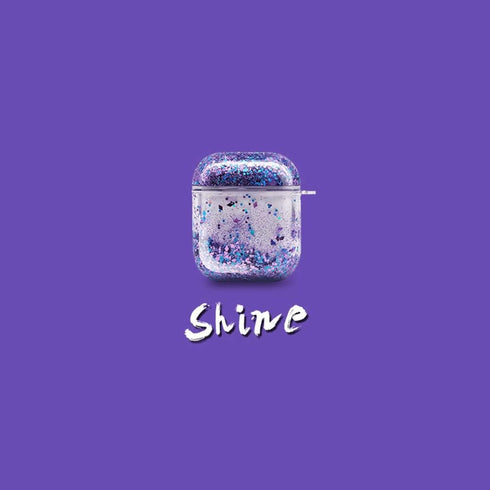 SGVAHY Airpods Case with Keychain - Clear, Purple, Wireless Charging, Soft Silicone, Shockproof, Cute Bling Quicksand...