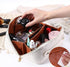 Large Capacity Travel Cosmetic Bag, Makeup Organizer Bag for Women, Portable Checkered Makeup Bags | PU Leather waterproof Skincare Bag with handl...