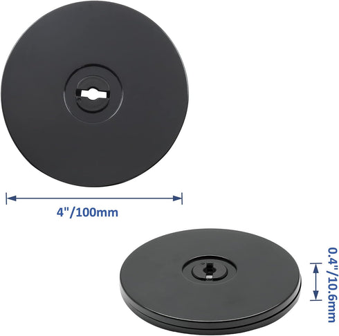 4 Inch Acrylic Turntable Organizer, 2 Pcs Black 360 Degree Rotation Round Turntable for Kitchen Pantry Table Countertop Cabinet Decorating...