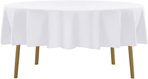 70 inch Round Tablecloth Washable Polyester Table Cloth Decorative Table Cover for Wedding Party Dining Banquet?70 inch,White?...
