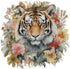 in Me, Tiger sniffles The rose, cotton counted cross stitch kits,150x150stitch, 26x26cm, Egyptian cotton thread, 14 count counted tiger cross stit...
