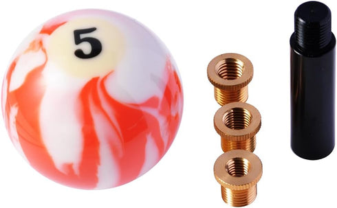 Billiard Ball Rod Shift Gear Knobs Orange 5X Gear Shift Knob Marbling Pool Ball Shifting Lever Fit Most Automatic Manual Car Tuck Transmission Veh...
