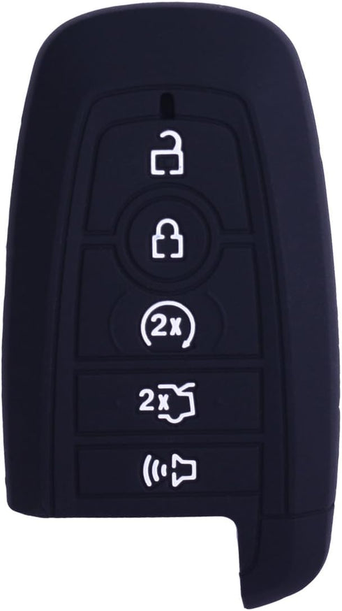 Sillicone Key fob Skin Key Cover Remote Case Protector Shell for 2017 2018 2019 2020 Ford Fusion Explorer Escape Edge F250 F350 F450 F550 Smart Re...