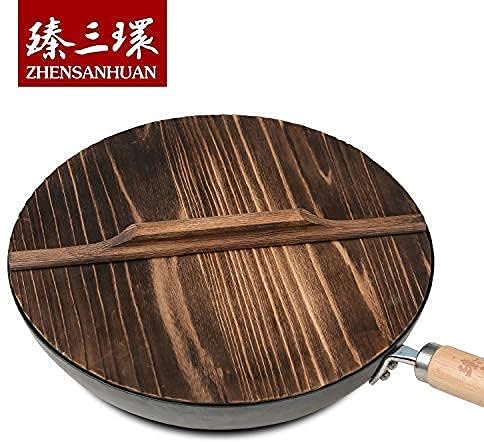 ZhenSanHuan Natural Wooden Wok lid/Cover Kitchen Tool, Pot Cover Lightweight Handcrafted Wooden Kitchen Accessory (36cm/14inch)...