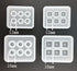 2pcs/set square with Holes Resin Epoxy for Jewelry Polymer Pearl Clay DIY Cake 3D Drop Glue Crafting Decor Silicone Mold Tool...