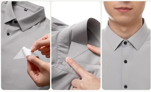 100PCS Shirt Collar Fixed Disposable PVC Collar Anti-Warping Edge Shaper Collar Support Rack Triangle Sticker Collar Extenders Suit for Men Women ...