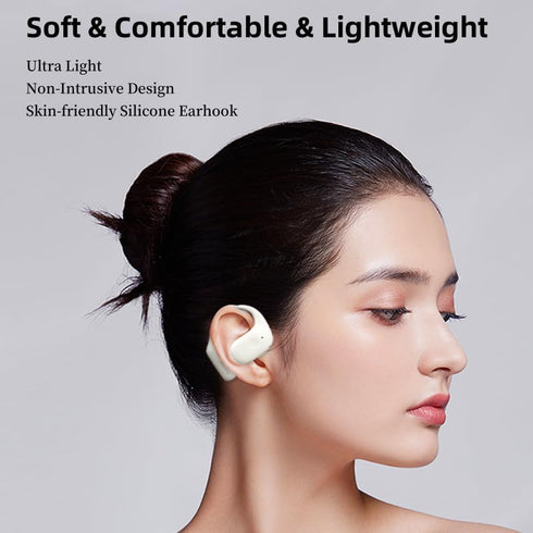 Open Ear Headphones, True Wireless Earbuds with Microphone,Lightweight, Bluetooth 5.3 Headphones with IPX4 Waterproof, Headsets with Earhooks, Air...